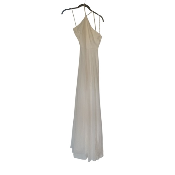 Lulu’s Absolutely Breathtaking Elegant cream Ivory Halter Maxi Dress‎ XS NWOT - Picture 4 of 11